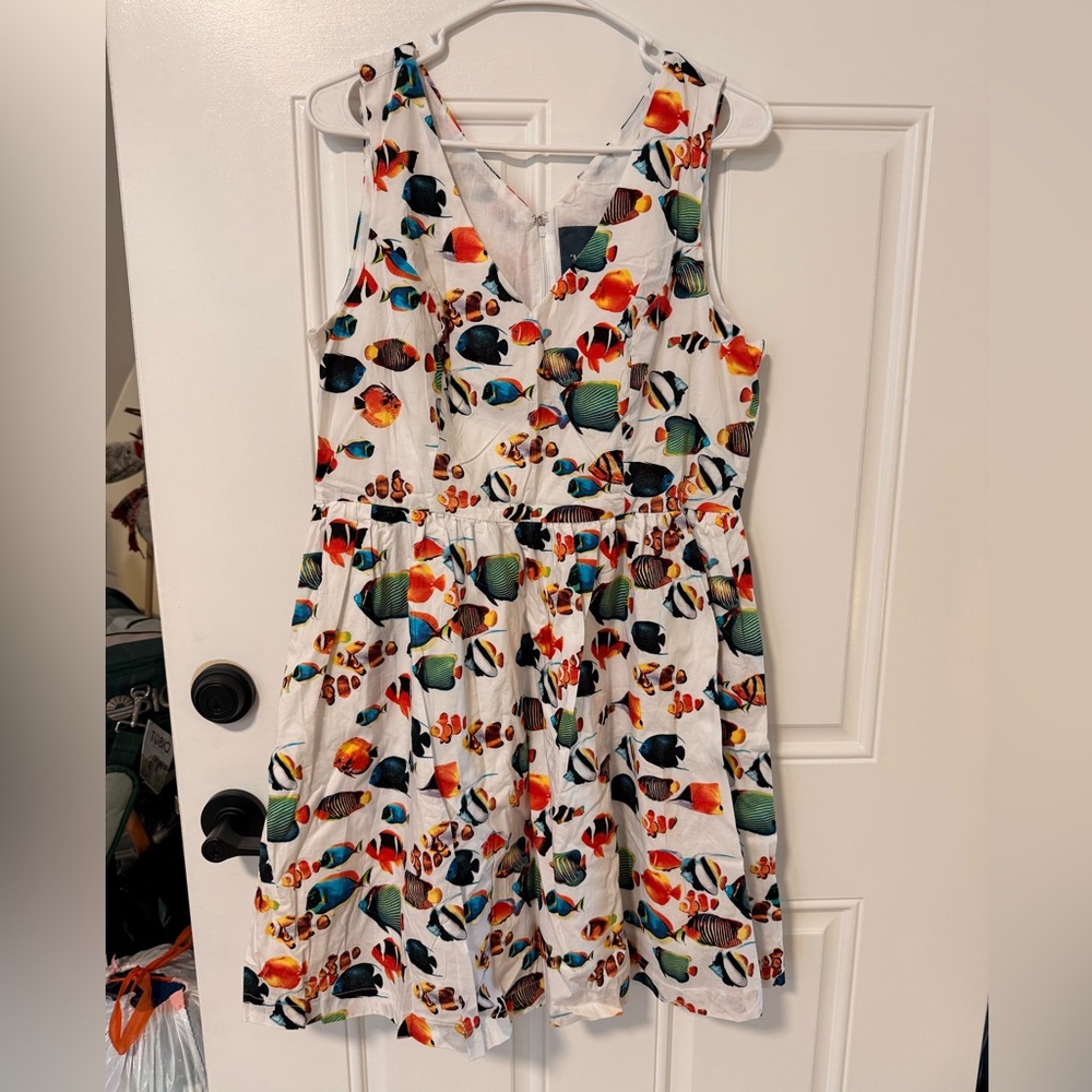 Modcloth Colorful Tropical Fish Print Dress